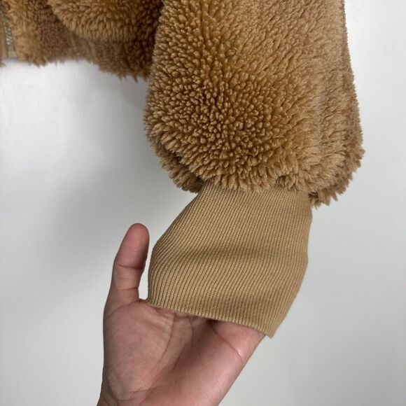 Carbon38 Women's Size M Teddy Zip Up Jacket Roots CRB21184 Brown Camel - Picture 9 of 14